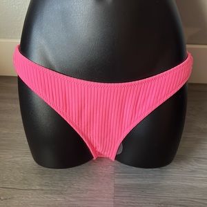 TRIANGL Pink Ribbed Bikini Bottom
